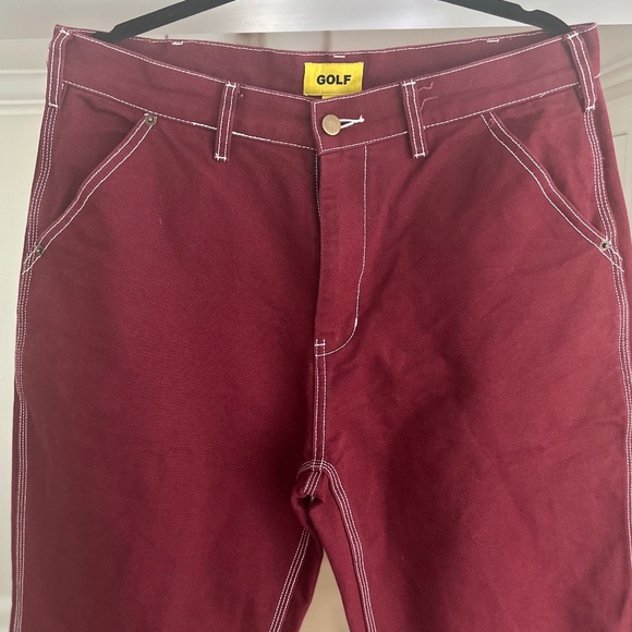 Men's GOLF WANG Red / Burgundy Cotton Twill Work Pant - Size 34 - Picture 7 of 15